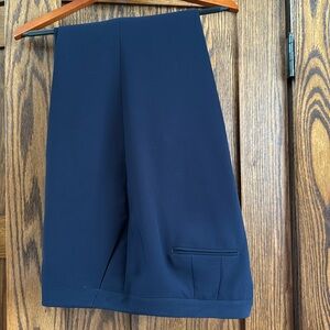 Talbots lined full leg trouser, navy blue, front zip, size 14W